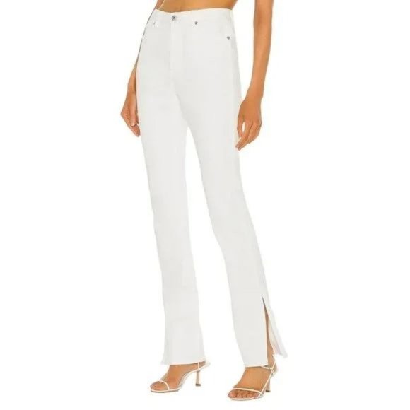 NEW Something Navy Nina Denim Slit Pants Jeans White 4 - Picture 1 of 11